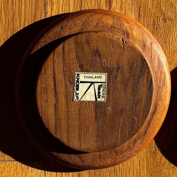 4 Teak Stacking Coasters - Picture 8 of 10